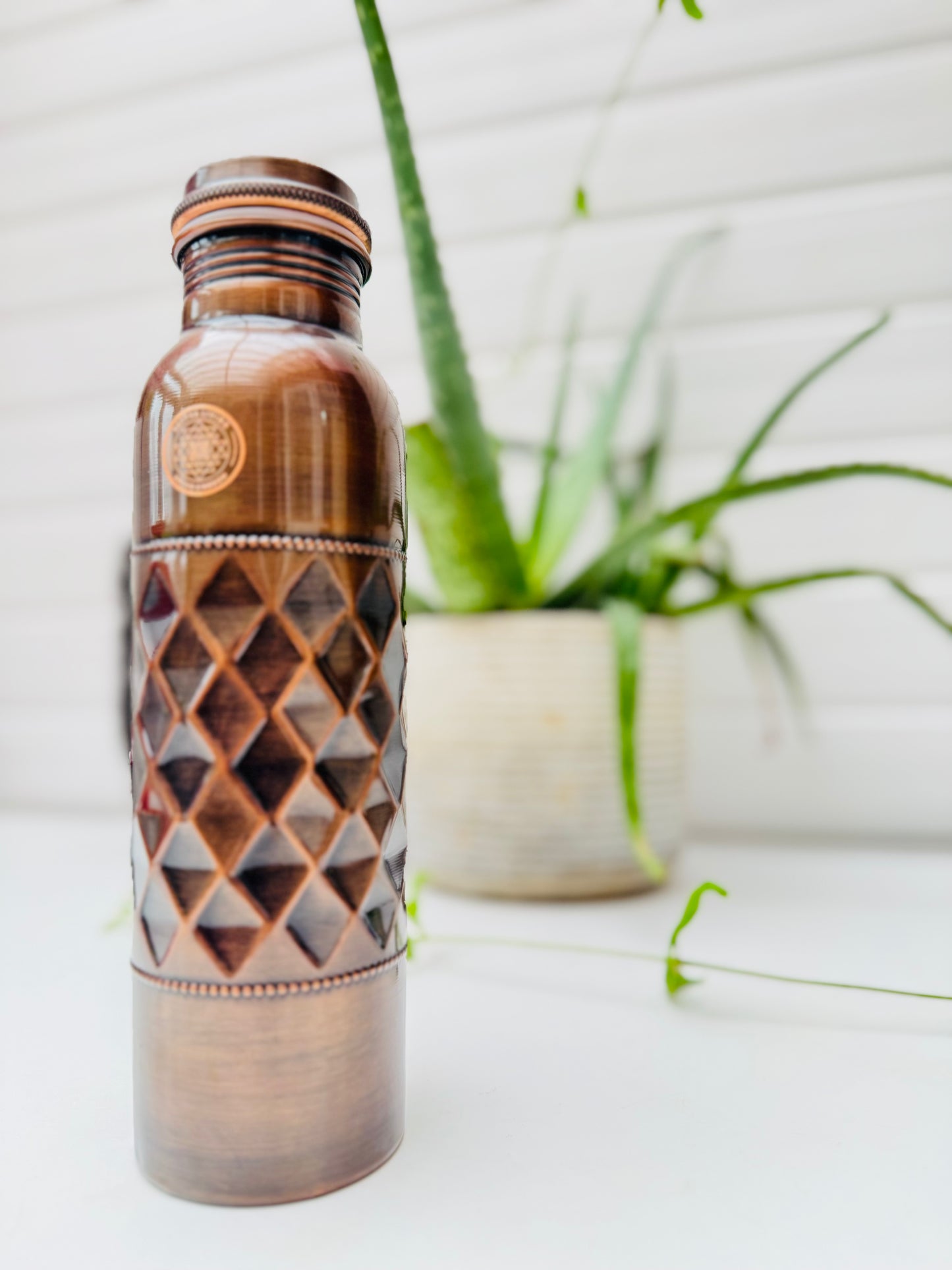 Pure Copper Antique Hammered Bottle-Equilibrium - 1000ml