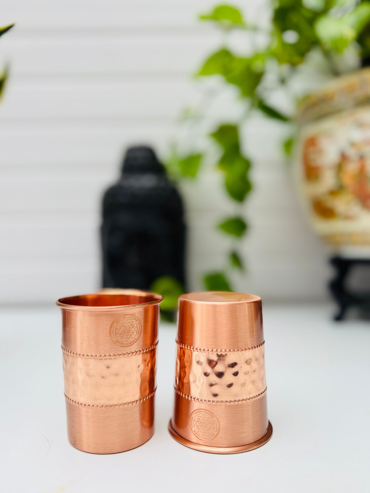 Copper Glass- Hammered Band