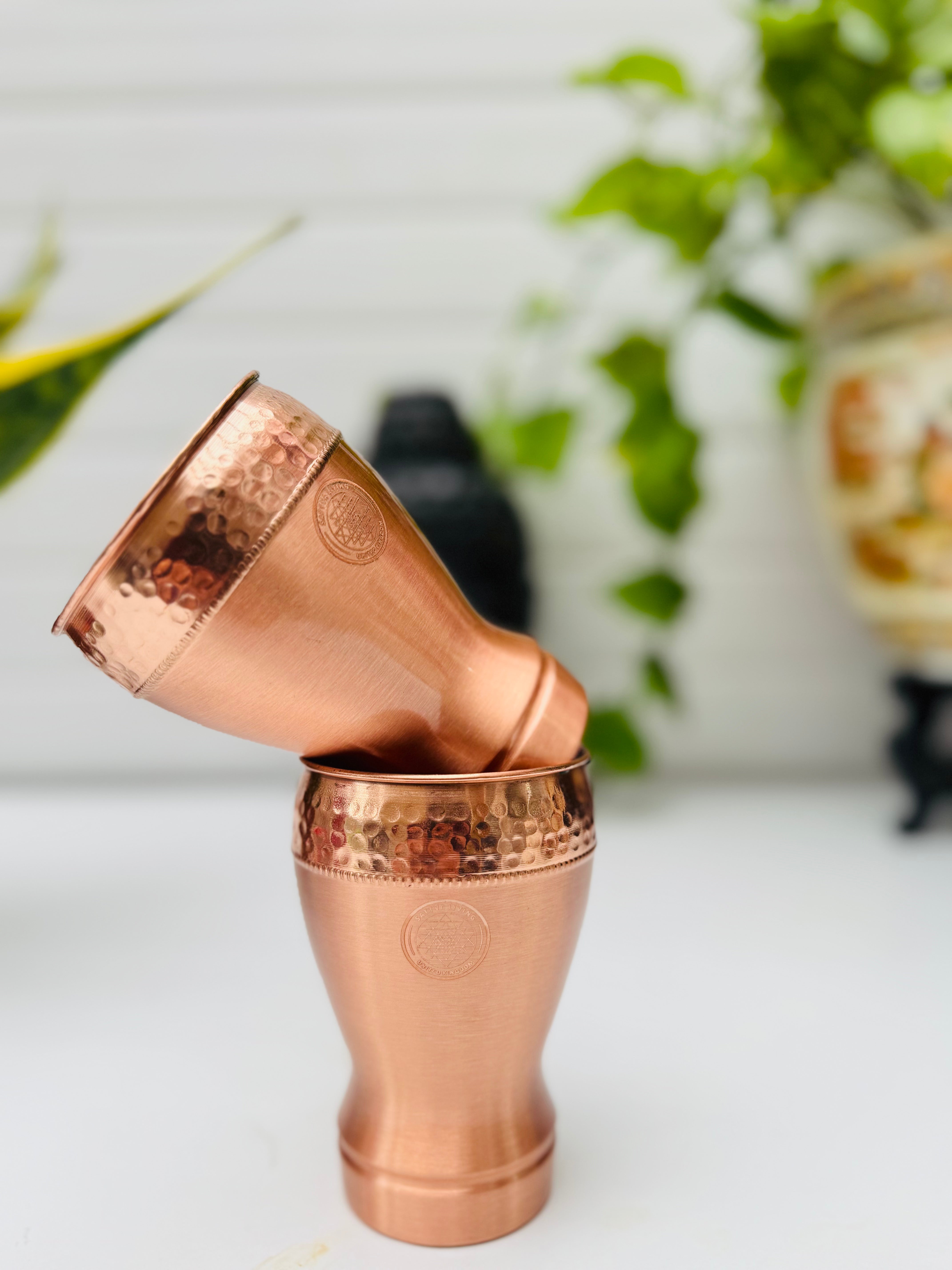 Copper Glass- Cola Pattern- 350 ml- Set of 2