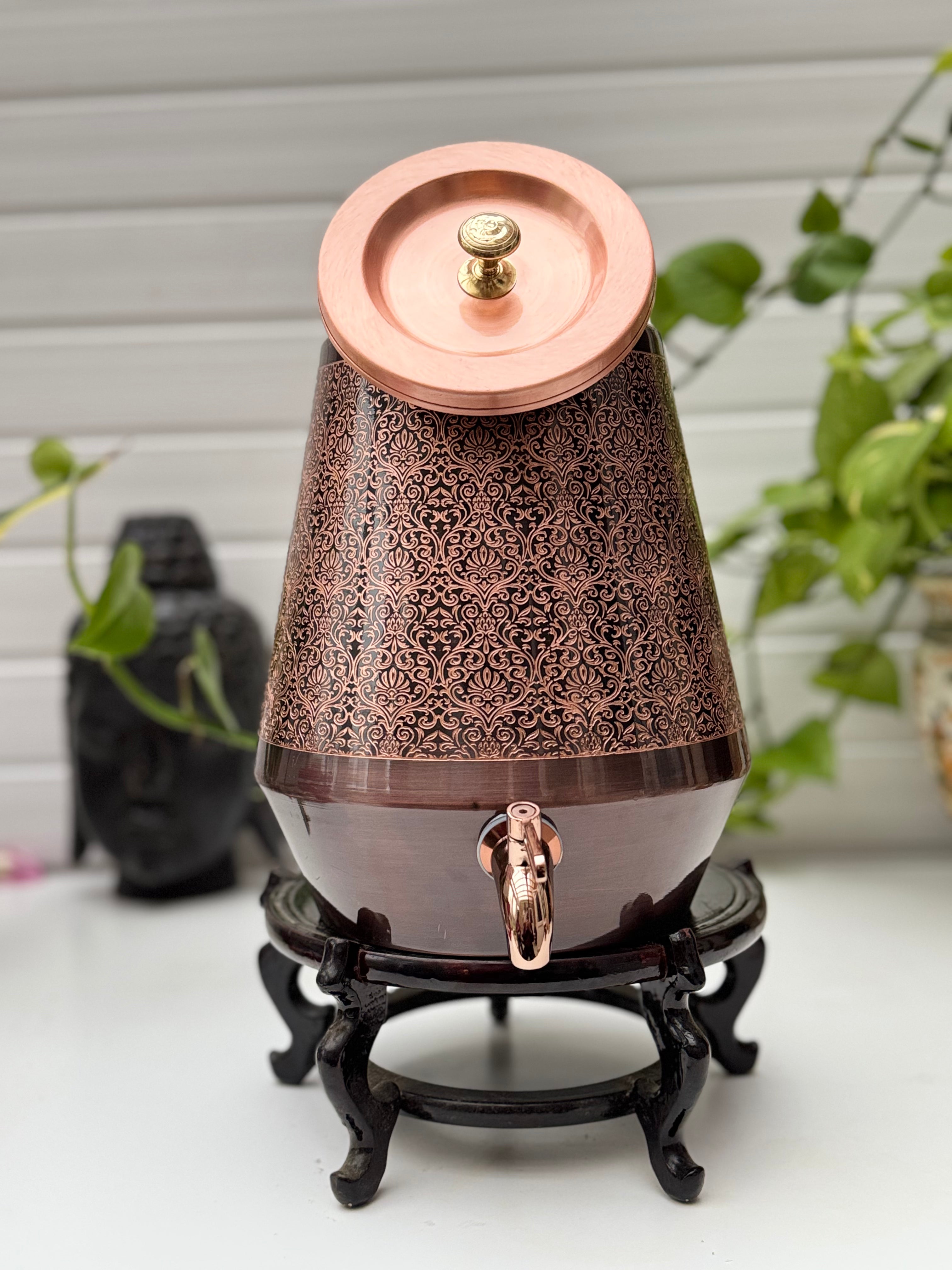 Pure Antique Etching Copper Water Dispenser