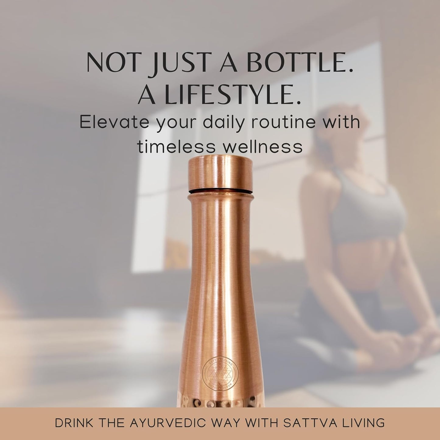 Aqua Modada Hammered Pure Copper Water Bottle | 100% Genuine Copper | Hammered Finish | Leak-Proof Screw Cap | Ayurvedic Wellness | 800 ml