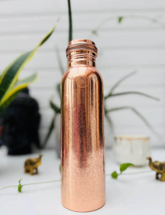 Pure CopperBottle- Etching Shine- Byzantine -1000ml