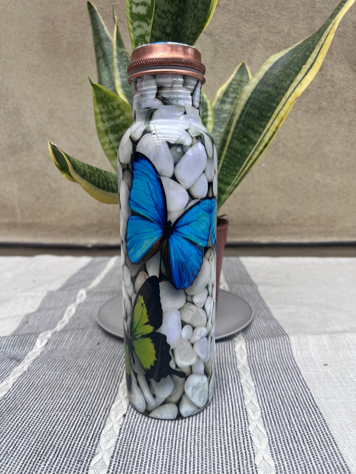Pure Copper Bottle- Lucky Butterfles - 1000 ml