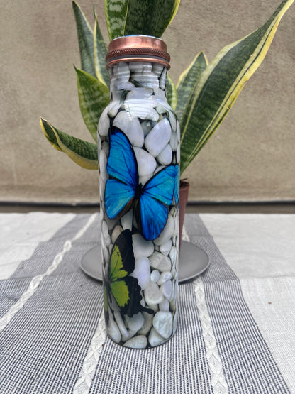 Pure Copper Bottle- Lucky Butterfles - 1000 ml