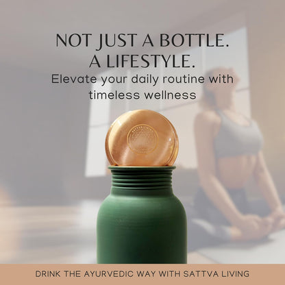 Pure Copper Water Bottle – 100% Genuine Copper | Royal Sage | Leak-Proof Screw Cap | Ayurvedic Wellness | 1 Litre