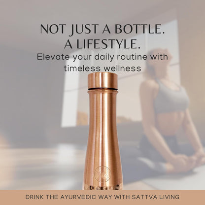 Aqua Modada Hammered Pure Copper Water Bottle | 100% Genuine Copper | Hammered Finish | Leak-Proof Screw Cap | Ayurvedic Wellness | 800 ml
