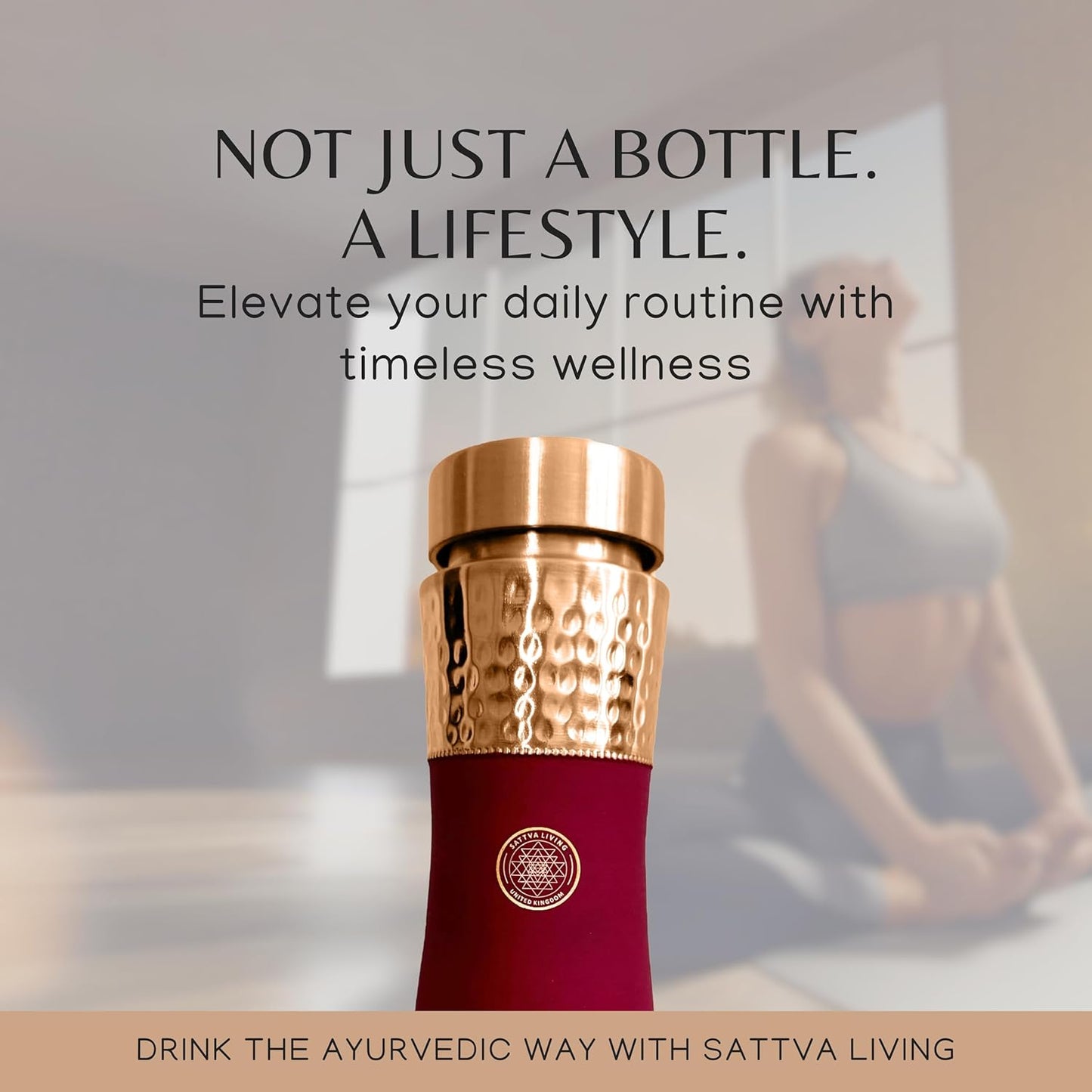 Pure Copper Water Bottle | 100% Genuine Copper | Silk Red Scandle