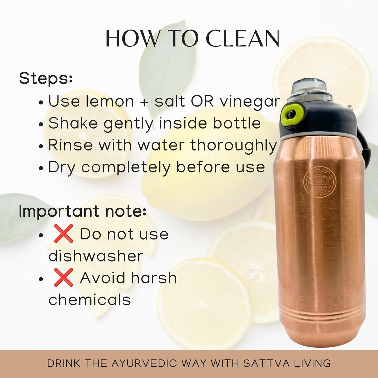 Hydra Active Pure Copper Bottle | 100% Genuine Copper | Sleek Polished Finish | Sports Flip-Cap | Ayurvedic Wellness | 900 ml