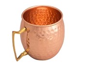 Copper Hammered Mule Mug with Brass Handle – 450 ml