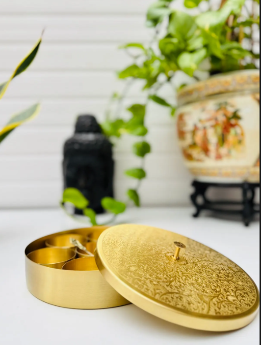 Sattva Brass Classic Spice Box