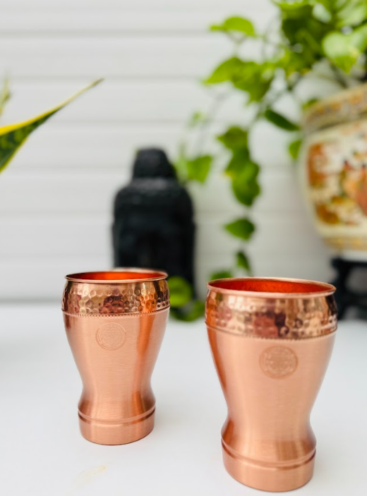Copper Glass- Cola Pattern- 350 ml- Set of 2