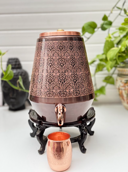 Pure Antique Etching Copper Water Dispenser
